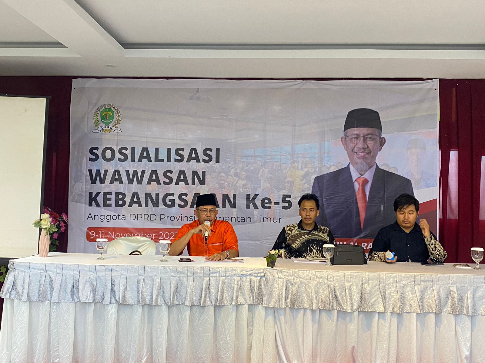 Anggota DPRD Kaltim Harun Al Rasyid, Sosialisasi Kebangsaan di Agrawangsa Mini, Ballroom and Convention Center, Sangatta Utara, Kutai Timur.