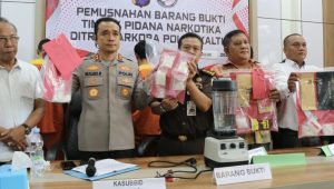 Polda Kaltim gelar konferensi pers dan pemusnahan barang bukti narkoba (dok: ritme)