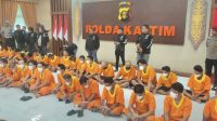 Para tersangka pelaku kejahatan premanisme