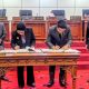 Ketua DPRD Bontang Andi Faizal Sofyan Hasdam bersama Wali Kota Bontang Neni Moerniaeni saat menandatangani Nota Kesepakatan Rancangan Kebijakan Umum Anggaran (KUA) dan Rancangan Prioritas dan Plafon Anggaran Sementara (PPAS) APBD Kota Bontang Tahun Anggaran 2027